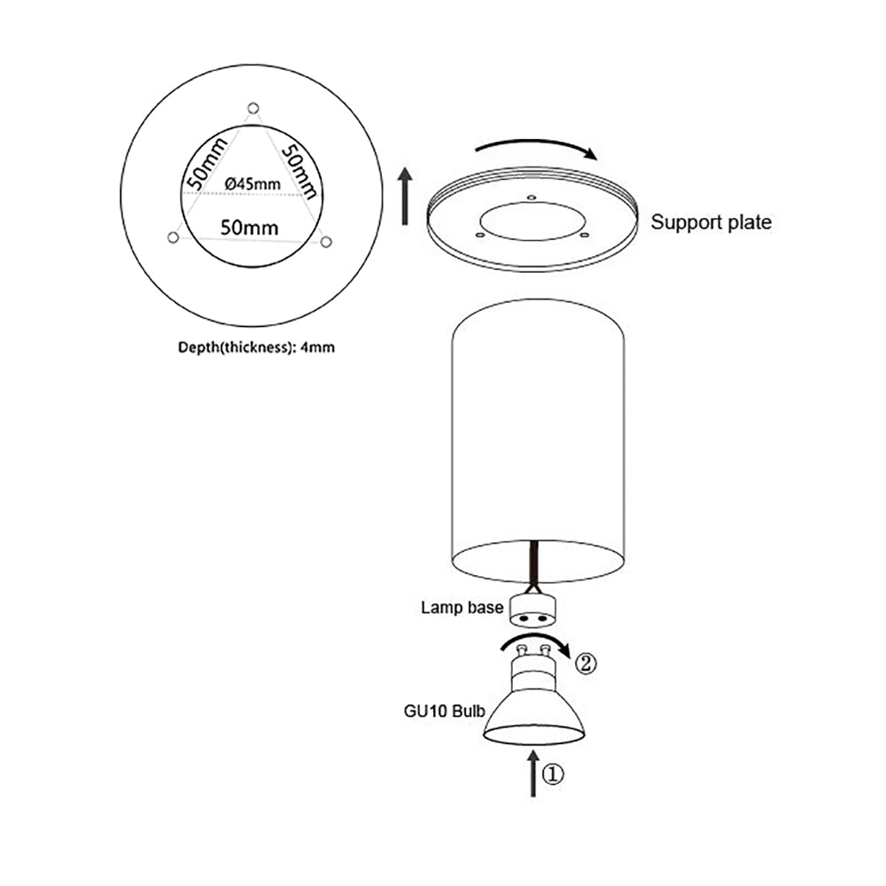 Buy Surface Mounted Downlights Australia SURFACE GU10 Round Surface Mounted Fixed Downlight Pink - SURFACE19
