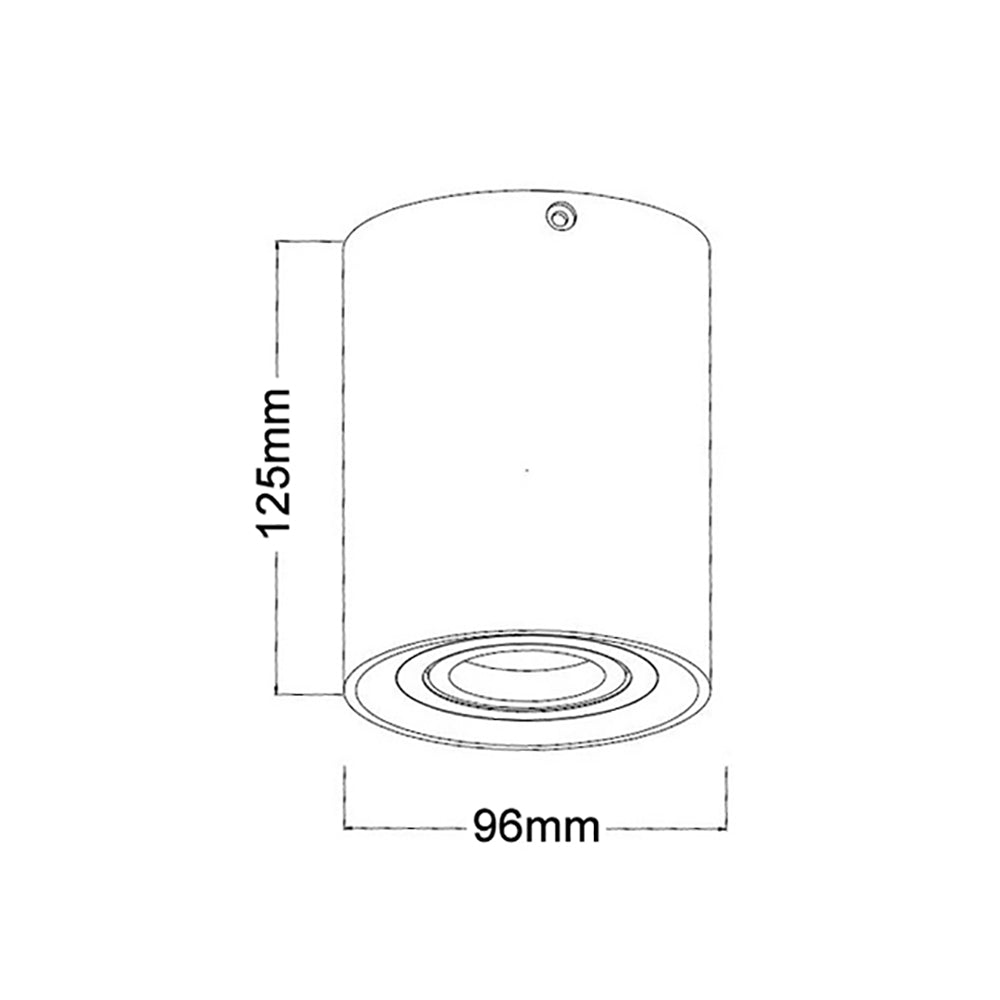 Buy Surface Mounted Downlights Australia SURFACE GU10 Round Surface Mounted Fixed Downlight Black With Silver Diffuser - SURFACE18A