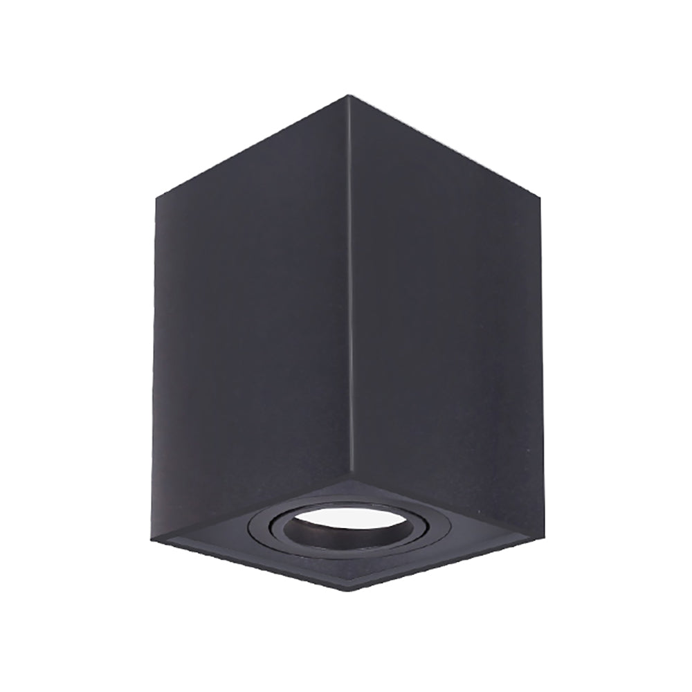 SURFACE GU10 Square Surface Mounted Gimbal Downlight Black - SURFACE25