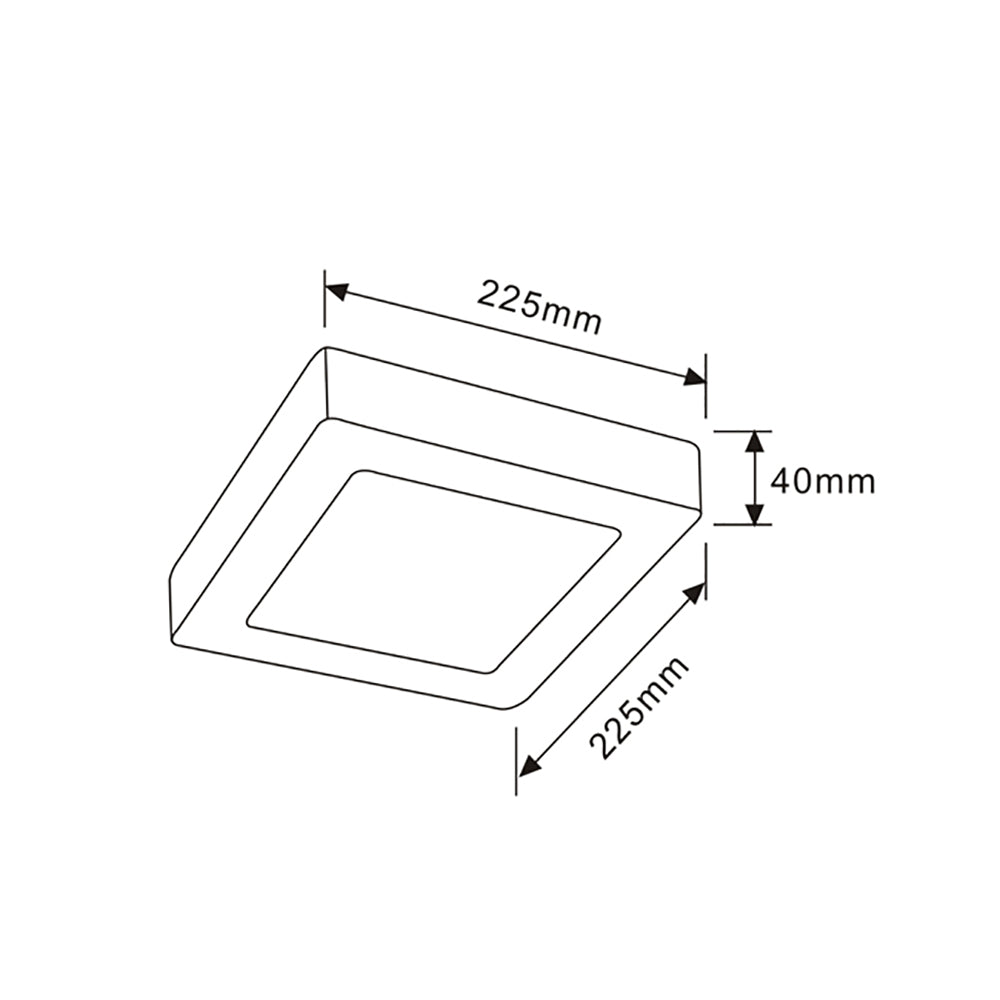 Buy Surface Mounted Downlights Australia SURFACE LED Dimmable Surface Mounted Downlight Square 18W 3000K - SURFACE9D