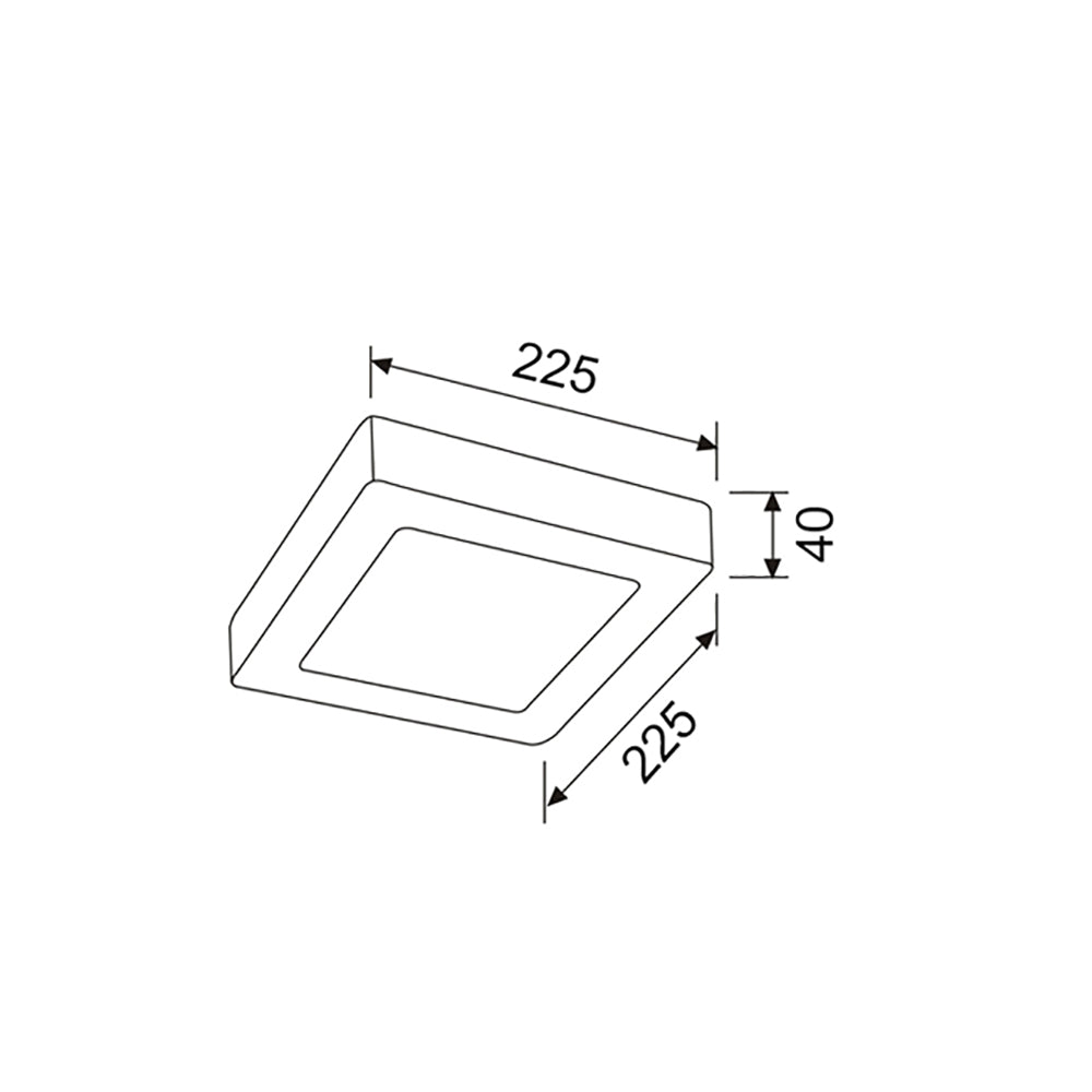 Buy LED Oyster Lights Australia LED Dimmable Surface Mounted Square Oyster Light Tri-CCT 18W - SURFACETRI3S