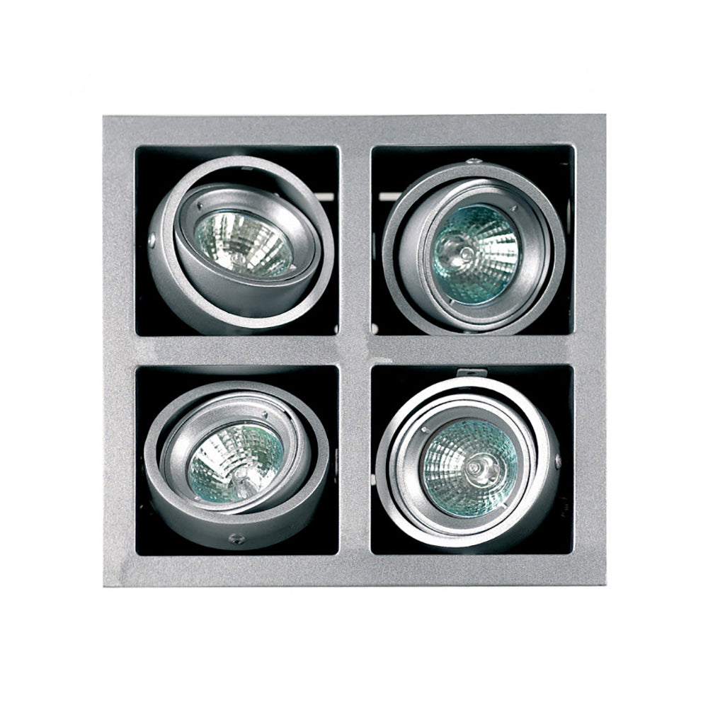 Square Recessed Downlight 4 Lights 12V Silver / Grey - SV-GMR4-SG