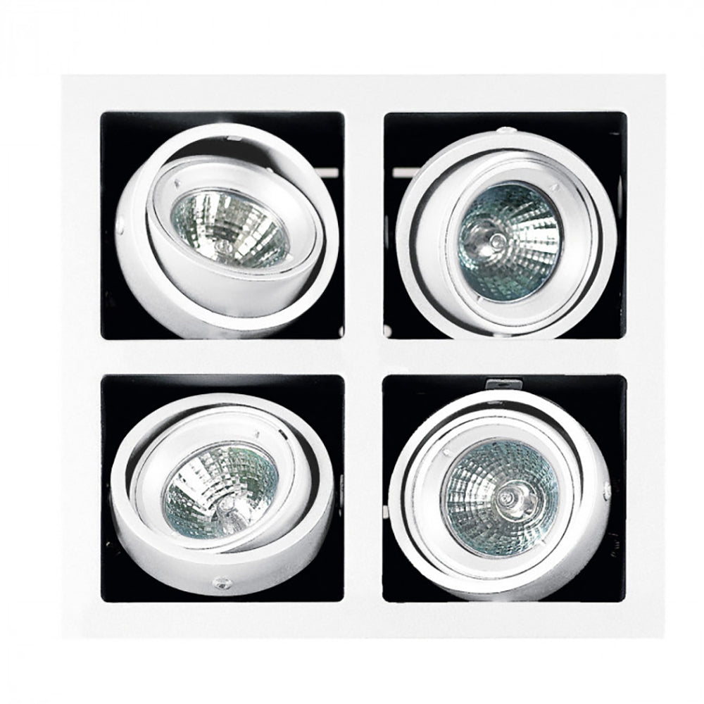 Square Recessed Downlight 4 Lights 12V White - SV-GMR4-WH