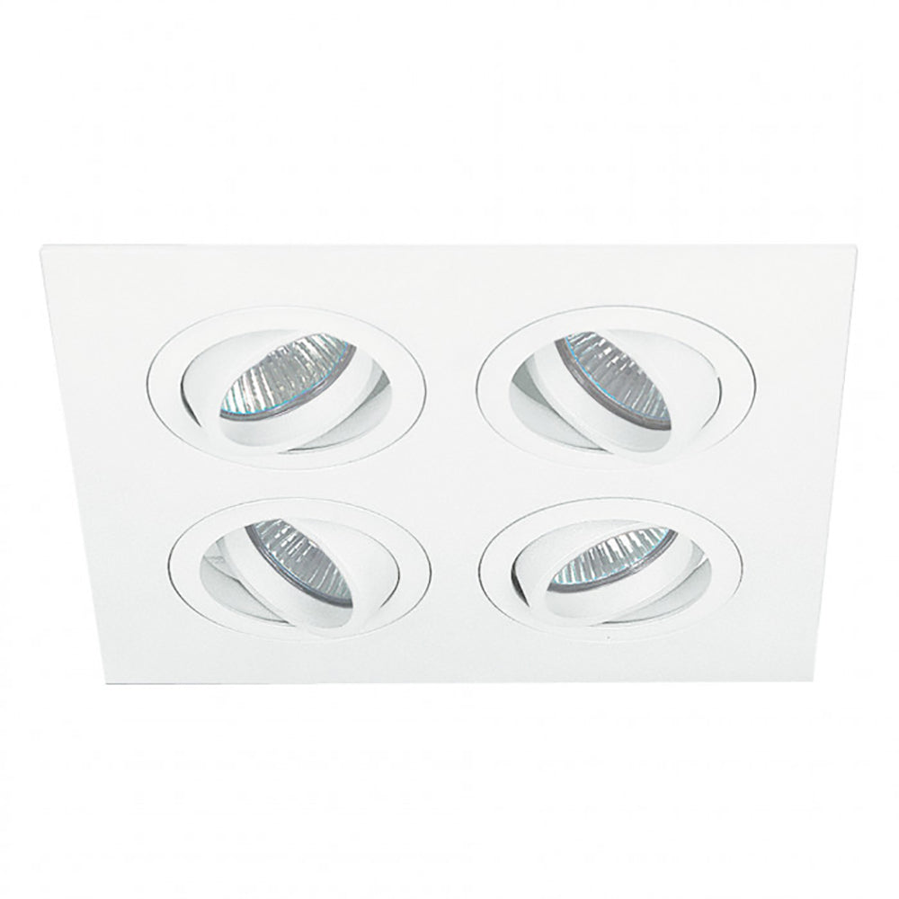 Square Recessed Downlight 4 Lights 12V White - SV-STLT4-WH