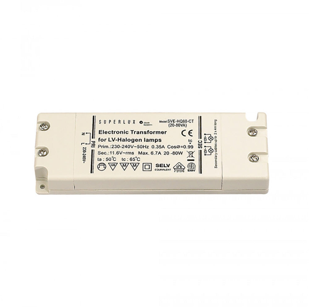 Buy Transformers Australia Transformer 12V AC 20~80W White - SVE-T80