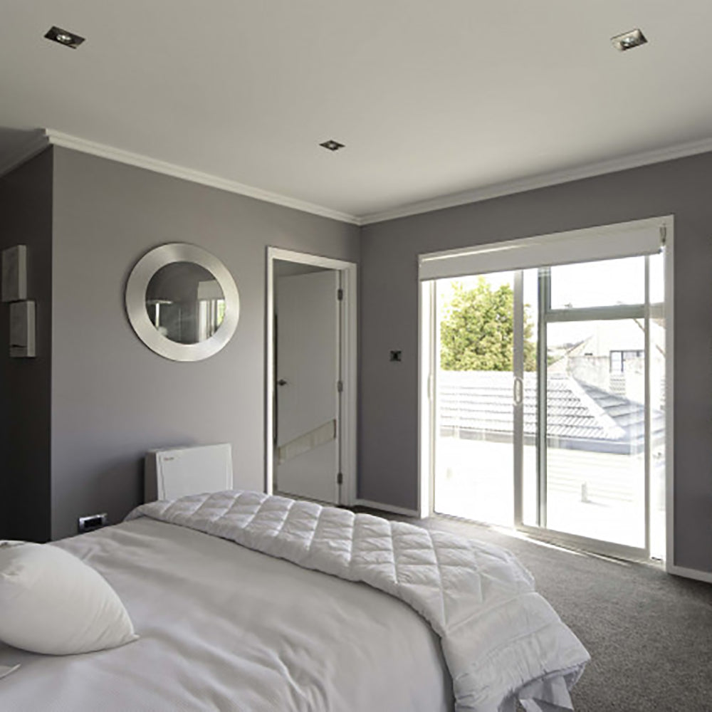 Buy Recessed Downlights Australia Square Recessed Downlight Adjustable Satin Chrome 3000K - SVE90S-SC