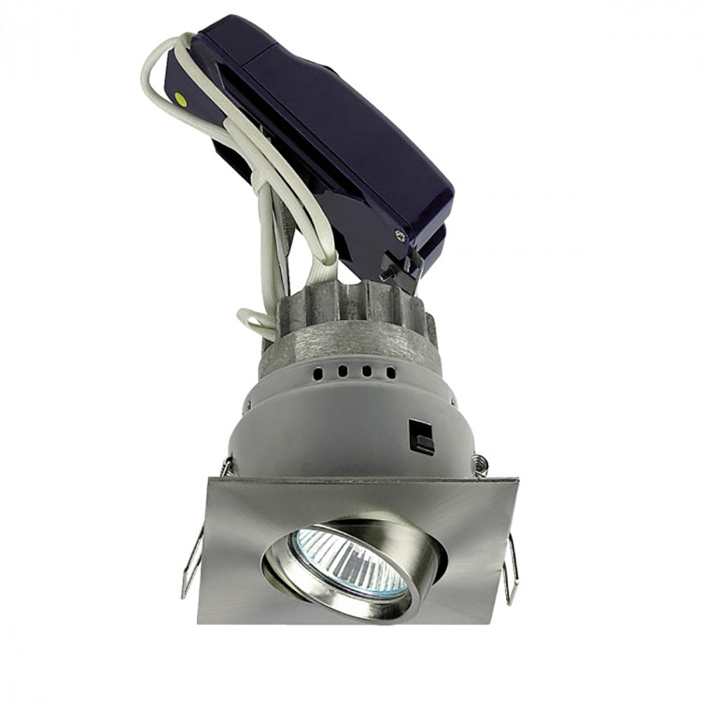 Buy Recessed Downlights Australia Square Recessed Downlight Adjustable Satin Chrome 3000K - SVE90S-SC