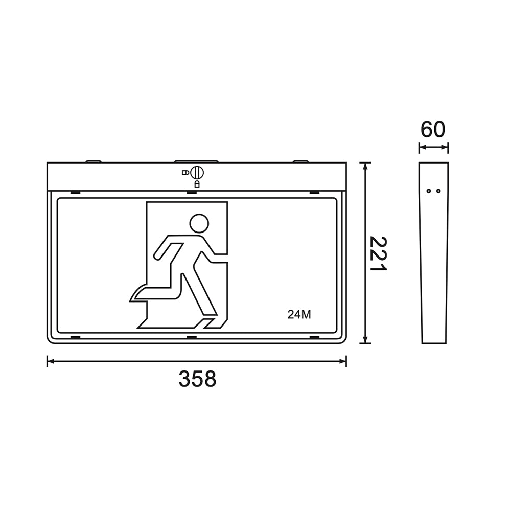 Buy Emergency LED Exit Signs Australia Viewaye Surface Emergency LED Exit Signs White - 393006