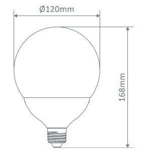 Buy LED Globes Australia Key G120 LED Globe ES 240V 17W Frosted 2700K - 65164