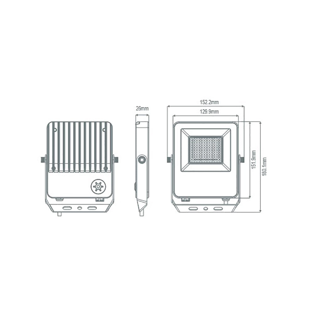 Buy Floodlights Australia Blaze Pro Floodlight W130mm Black Aluminium 3CCT - 19916