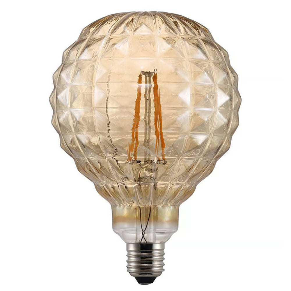 Buy LED Filament Globes Australia G125 Avra LED Filament Globe ES 240V 2W Amber Glass 2200K - 1428070