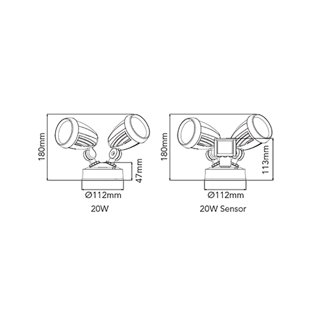 Buy Security Wall Lights Australia Seculite Security Wall 2 Lights White 5000K - 203035S