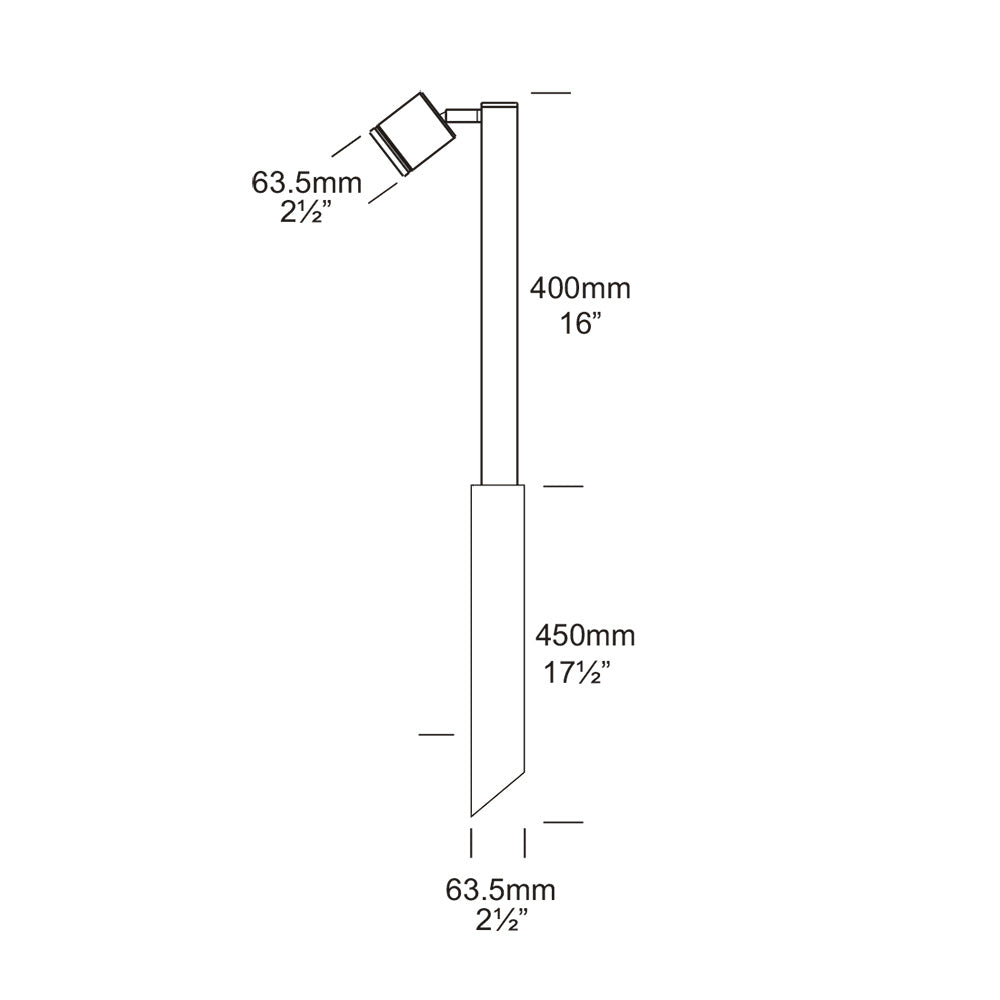 Single Pole Aluminium Spotlight Black - SPL/R/BK