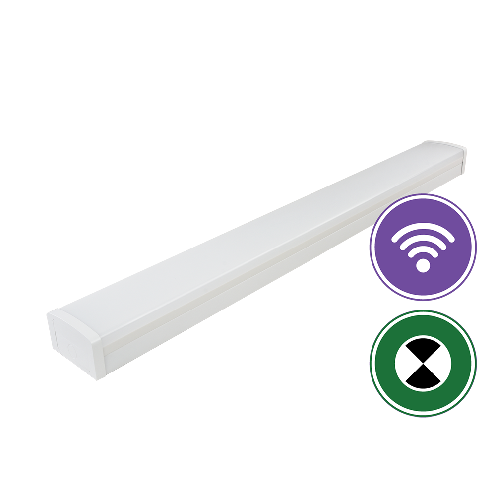 Buy Emergency LED Battens Australia Stellar V Wide Emergency LED Batten With Sensor 40W White Metal 5CCT - 211026DEMS