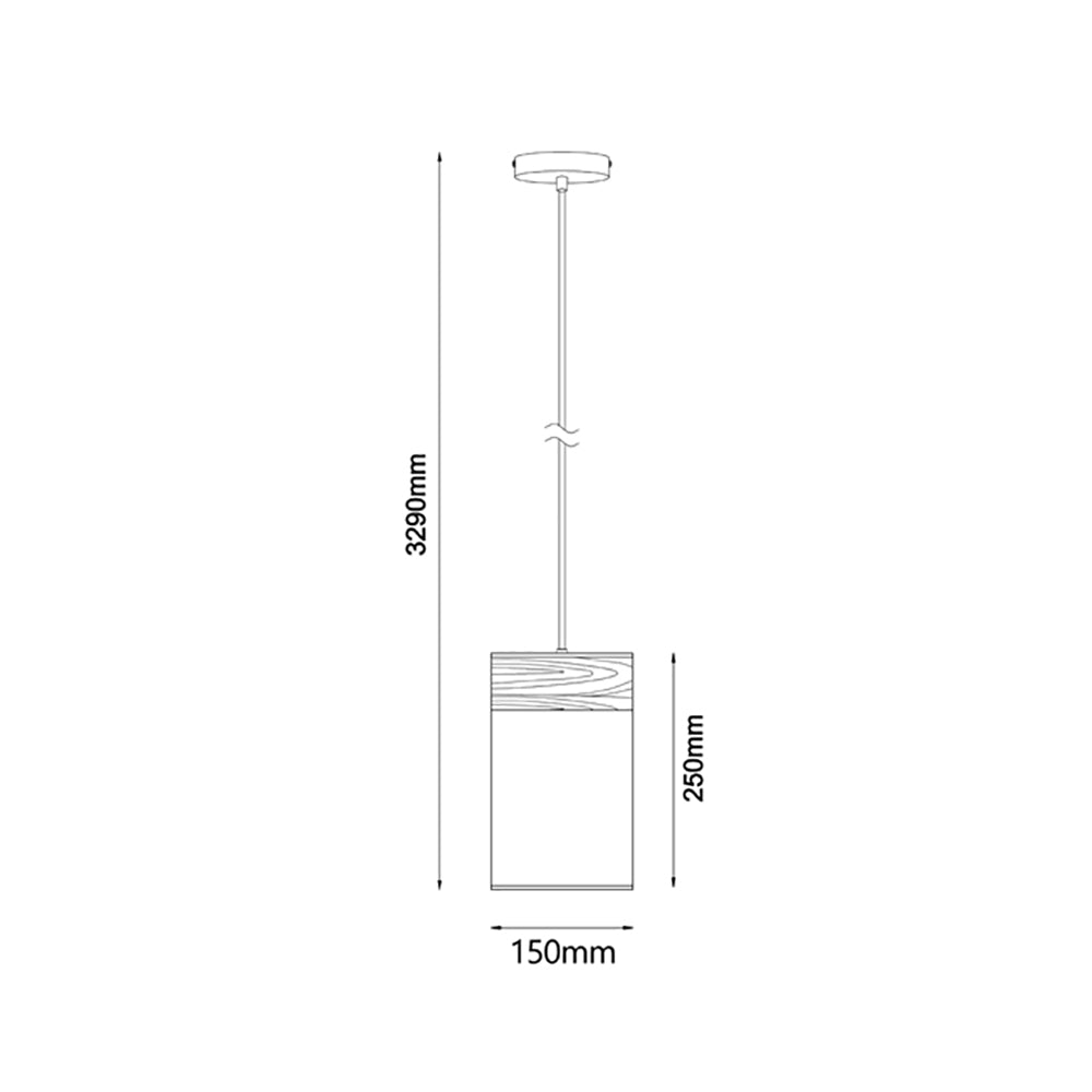 Buy Pendant Lights Australia TAMBURA Black Cloth Shade With Blonde Wood Trim 1 Light Pendant Small - TAMBURA02