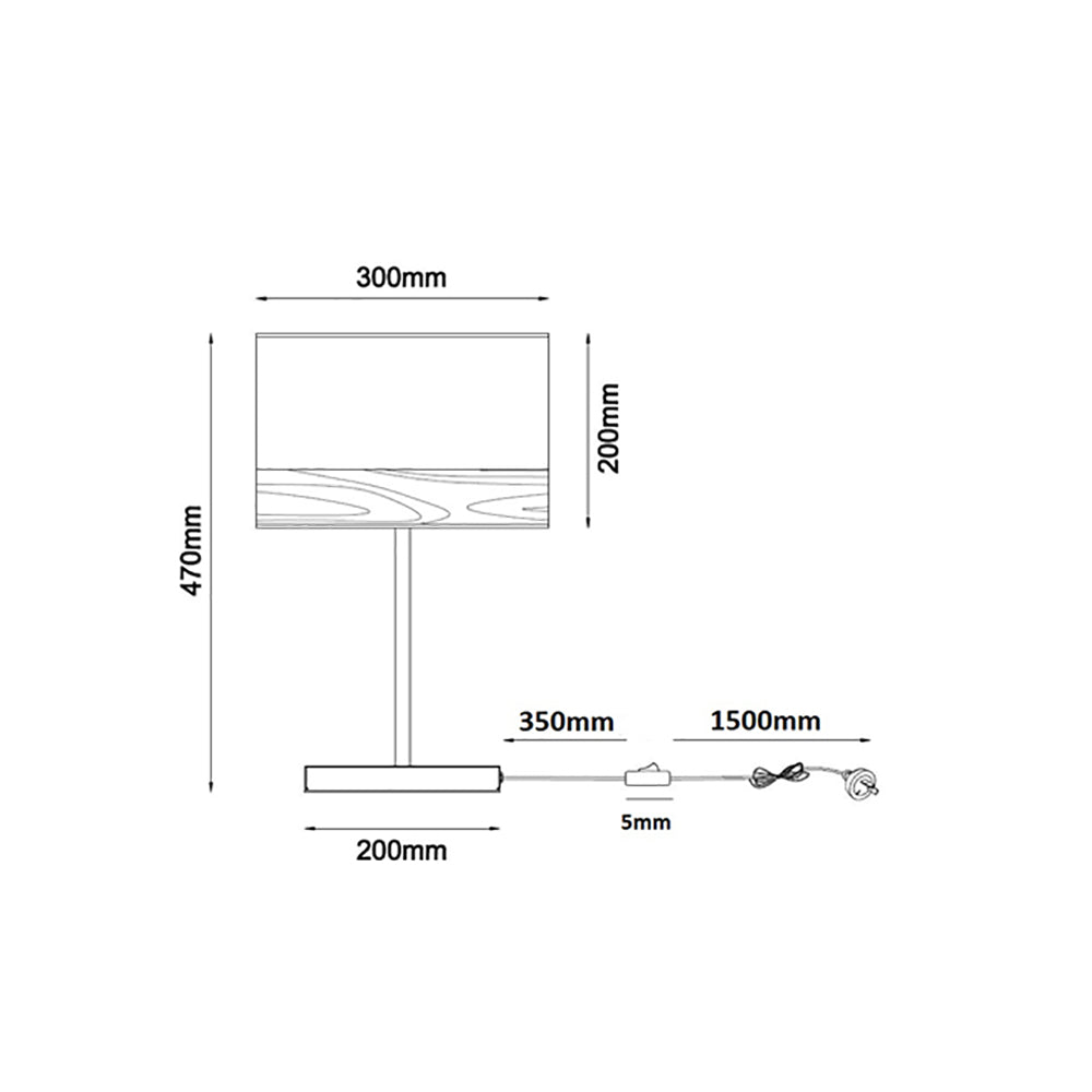 Buy Table Lamps Australia TAMBURA Black Cloth Shade With Blonde Wood Trim Medium Table Lamp - TAMBURA10TL