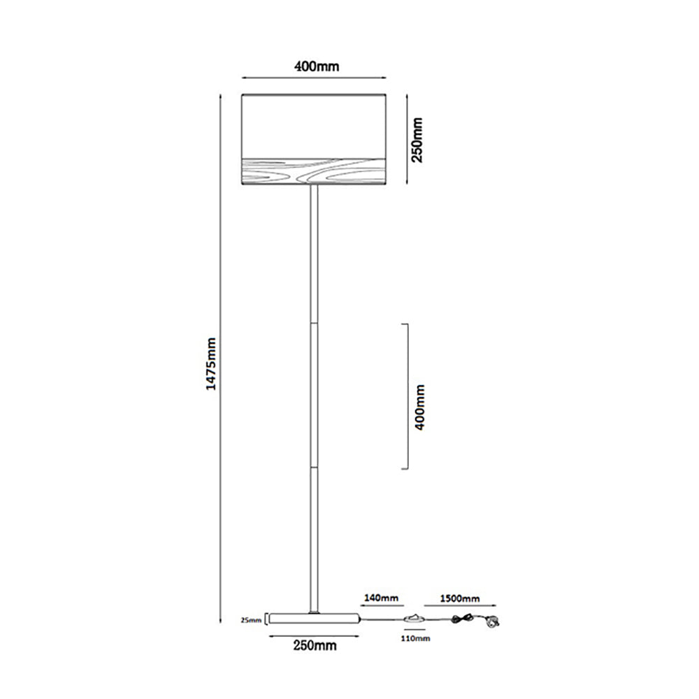 Buy Floor Lamps Australia TAMBURA White Cloth Shade With Blonde Wood Trim Large Floor Lamp - TAMBURA11FL