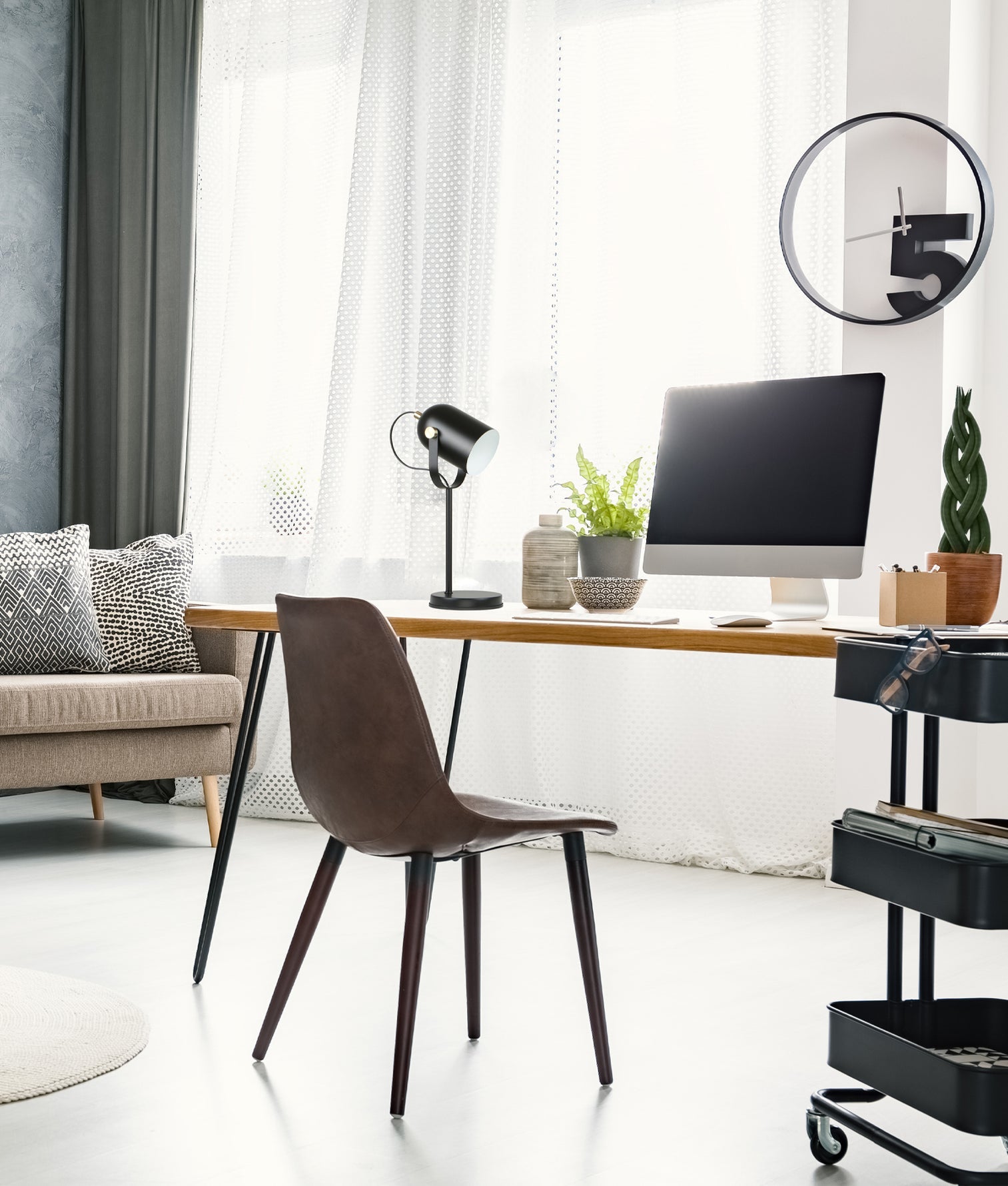 Tazza Table Lamp Black Base With Matte Black Shade - TAZZA-T1