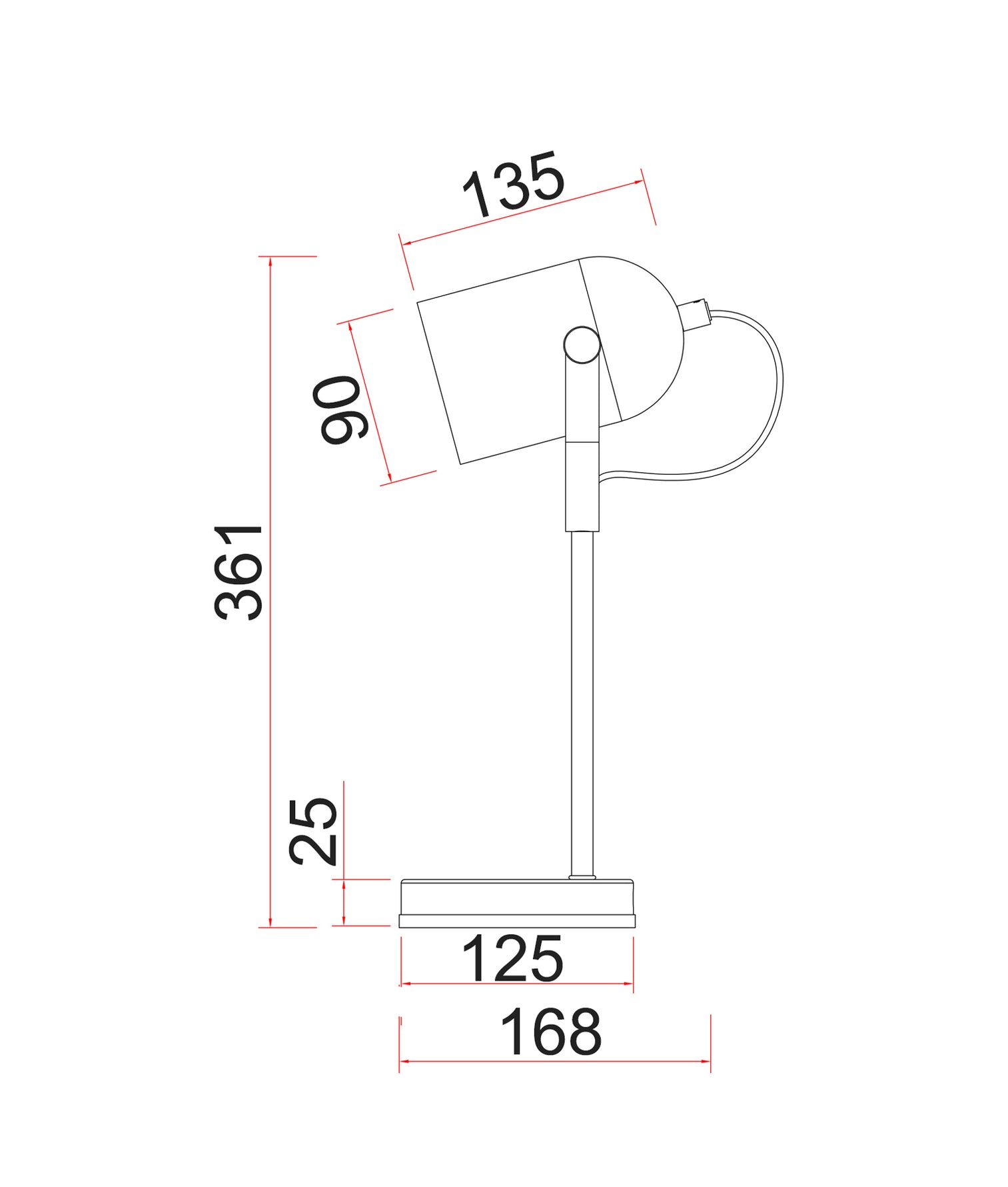 Tazza Table Lamp Black Base With Matte Black Shade - TAZZA-T1