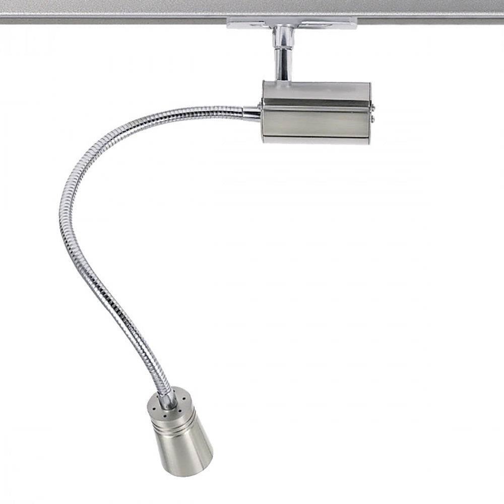 Buy Single Circuit Track Heads Australia Flexi Arm Single Circuit Track Head Satin Chrome 3300K - TE400-SC