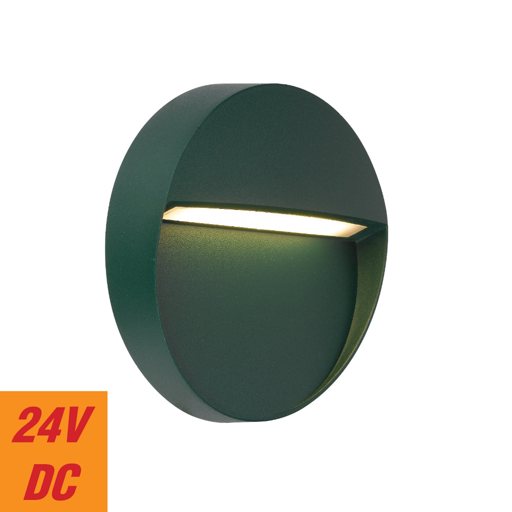 Terin LED Round Wall Light 24V 3W 3000K Green - TERIN RD-GN324