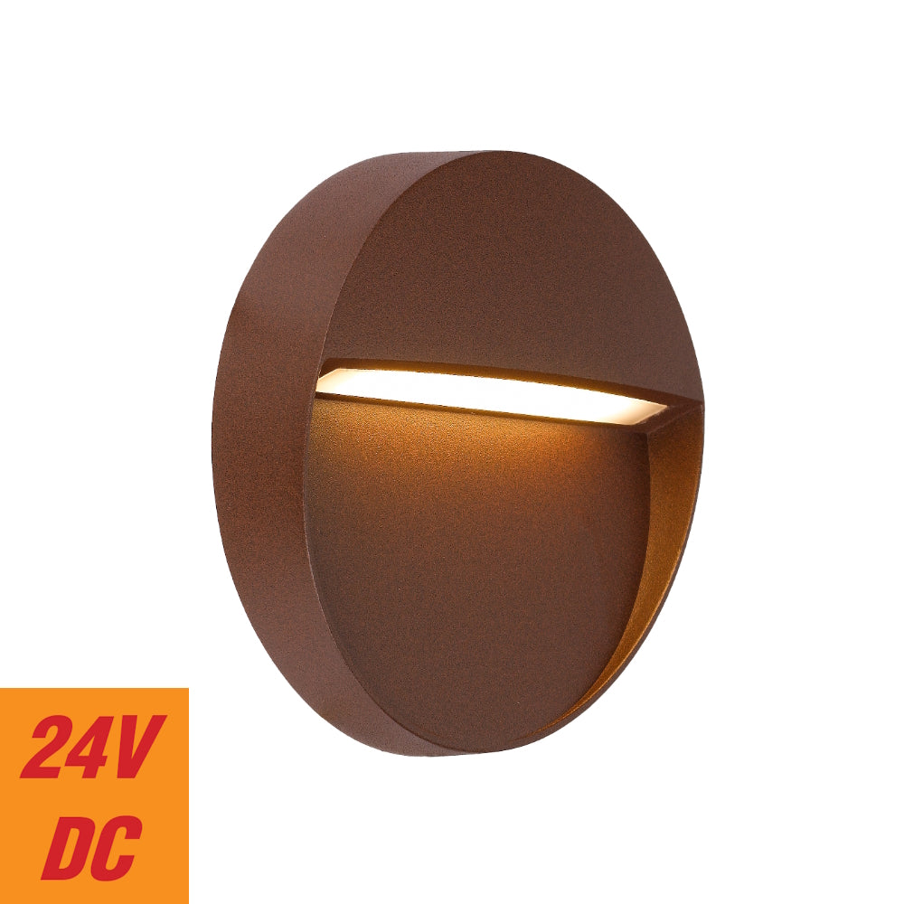 Terin LED Round Wall Light 24V 3W 3000K Rust - TERIN RD-RST324