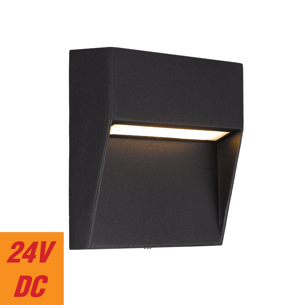 Terin LED Square Wall Light 24V 3W 3000K Black - TERIN SQ-BK324