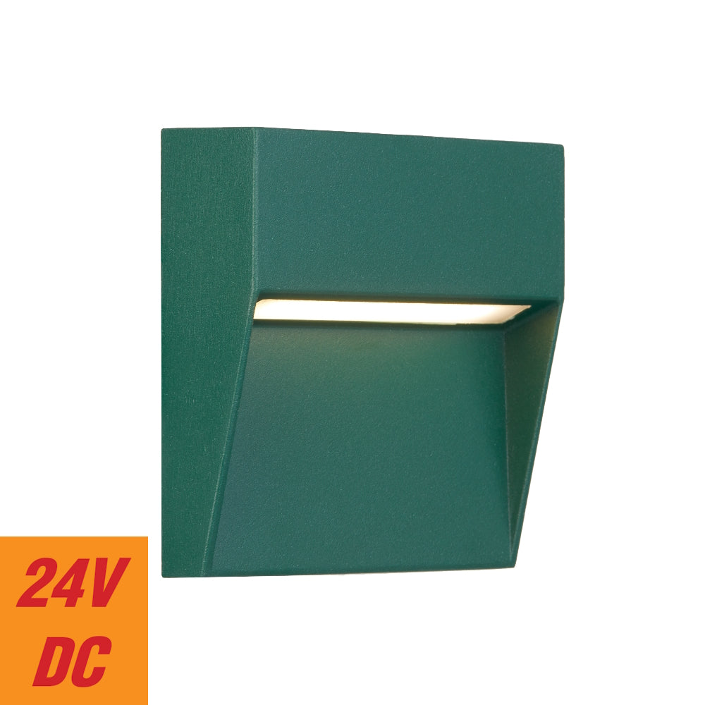 Terin LED Square Wall Light 24V 3W 3000K Green - TERIN SQ-GN324