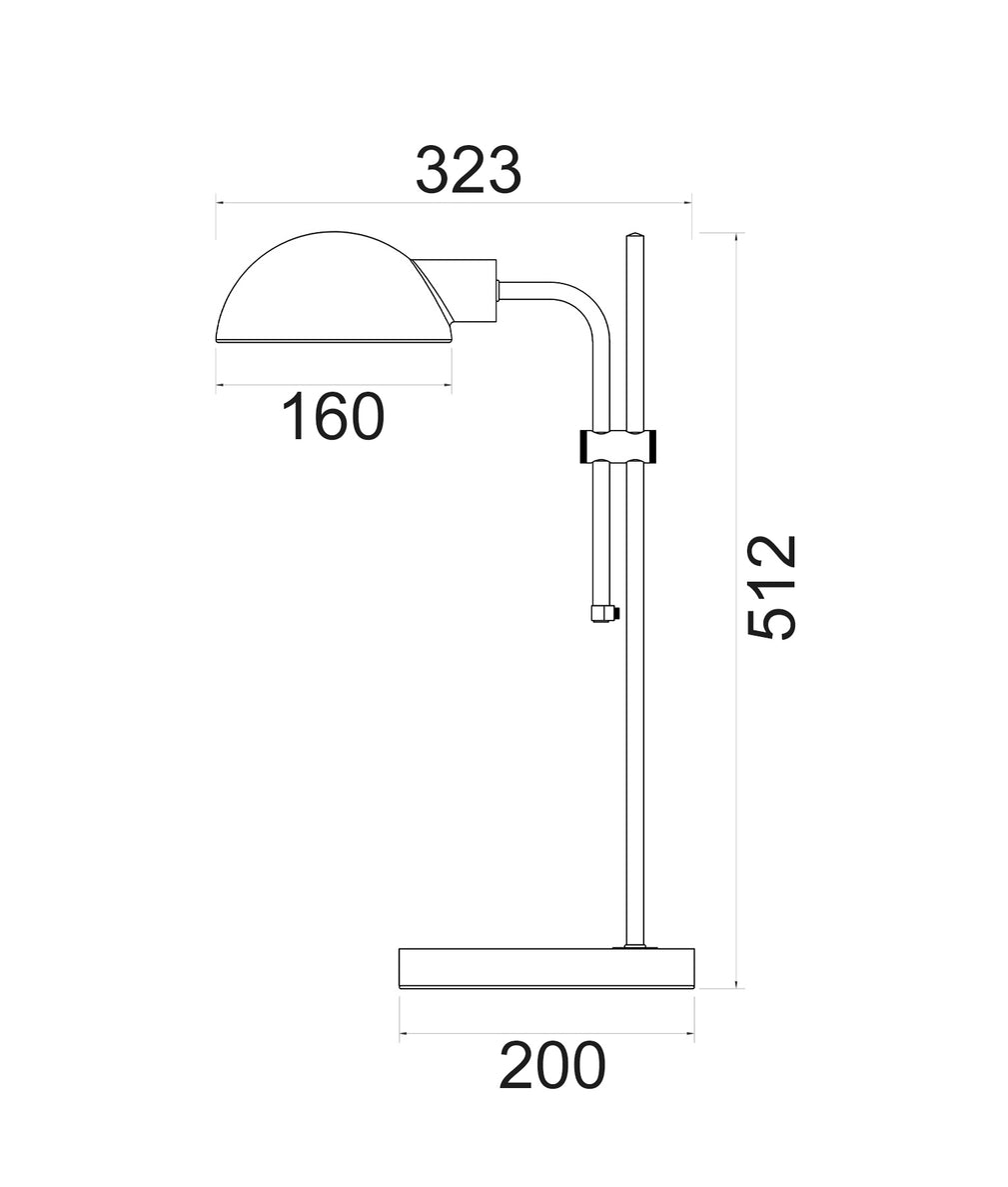 Tettu Adjustable Height Swivel Head Table Lamp Black - TETTU-T1