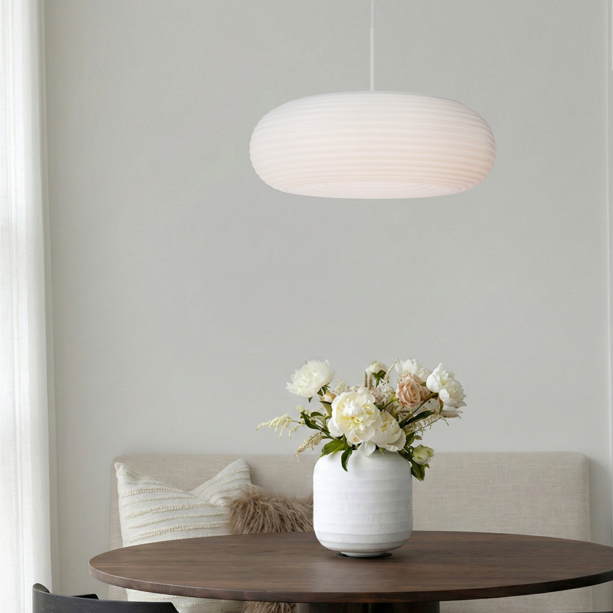 Tifton 500mm LED Pendant 40W Tri Colour White - TIFTON PE50-WH