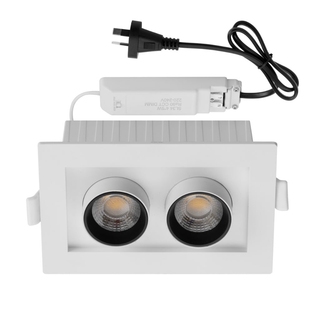 Tilda 2 Light LED Downlight 10W TRI Colour White - TILDA DL2-WH