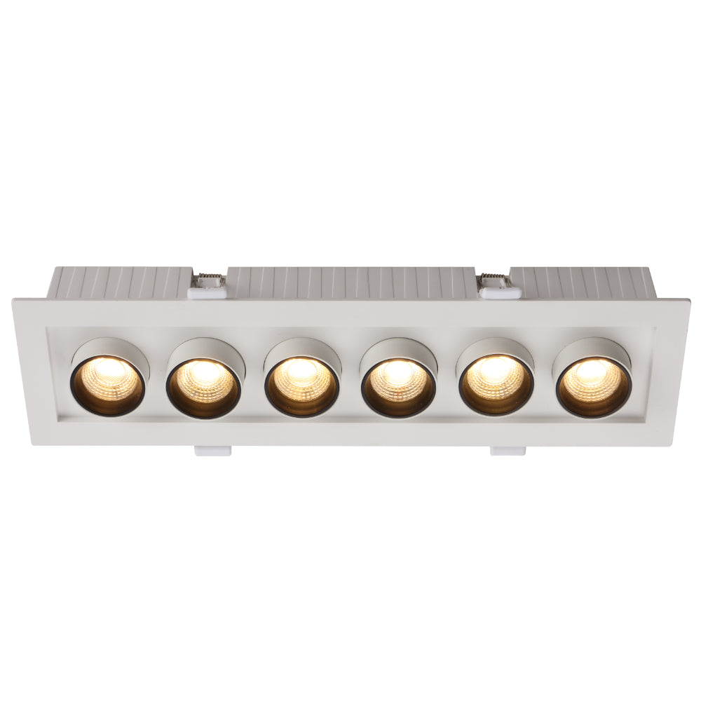 Tilda 6 Light LED Downlight 30W TRI Colour White - TILDA DL6-WH