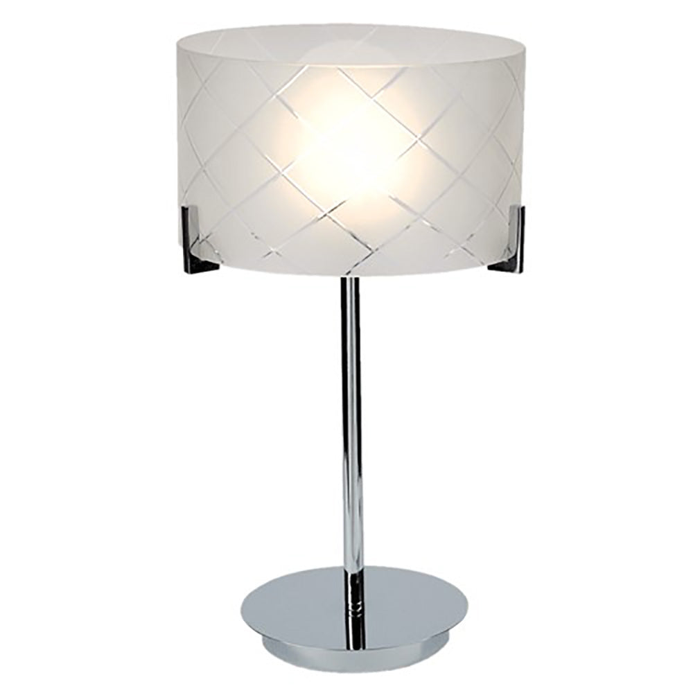 Buy Table Lamps Australia Diamond Table Lamp Chrome / White Glass - TL2143