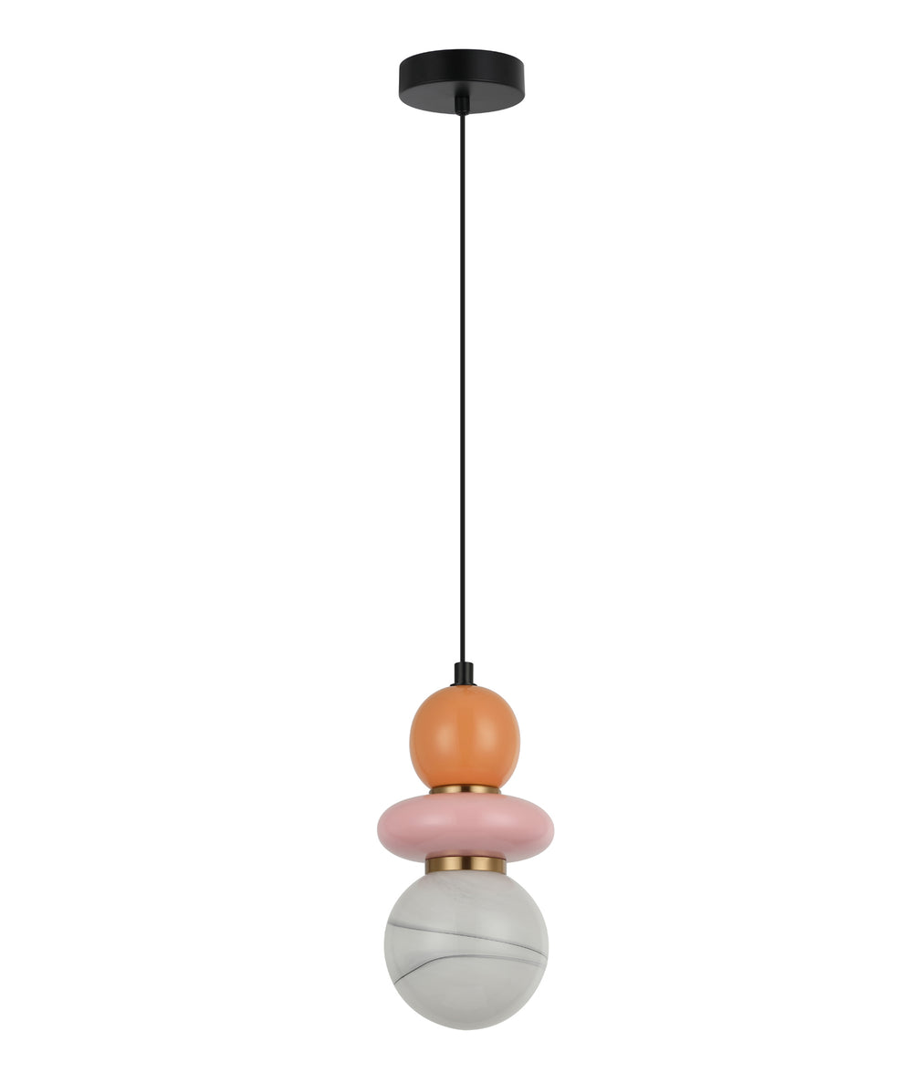 Tocado Sandblasted Pendant Light Pink & Peach Ceramic Bead - TOCADO2
