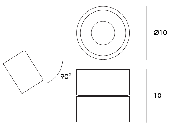Tommy LED Spotlight 12W 3000K White - SI PL/TOMMY/DIMM/WH