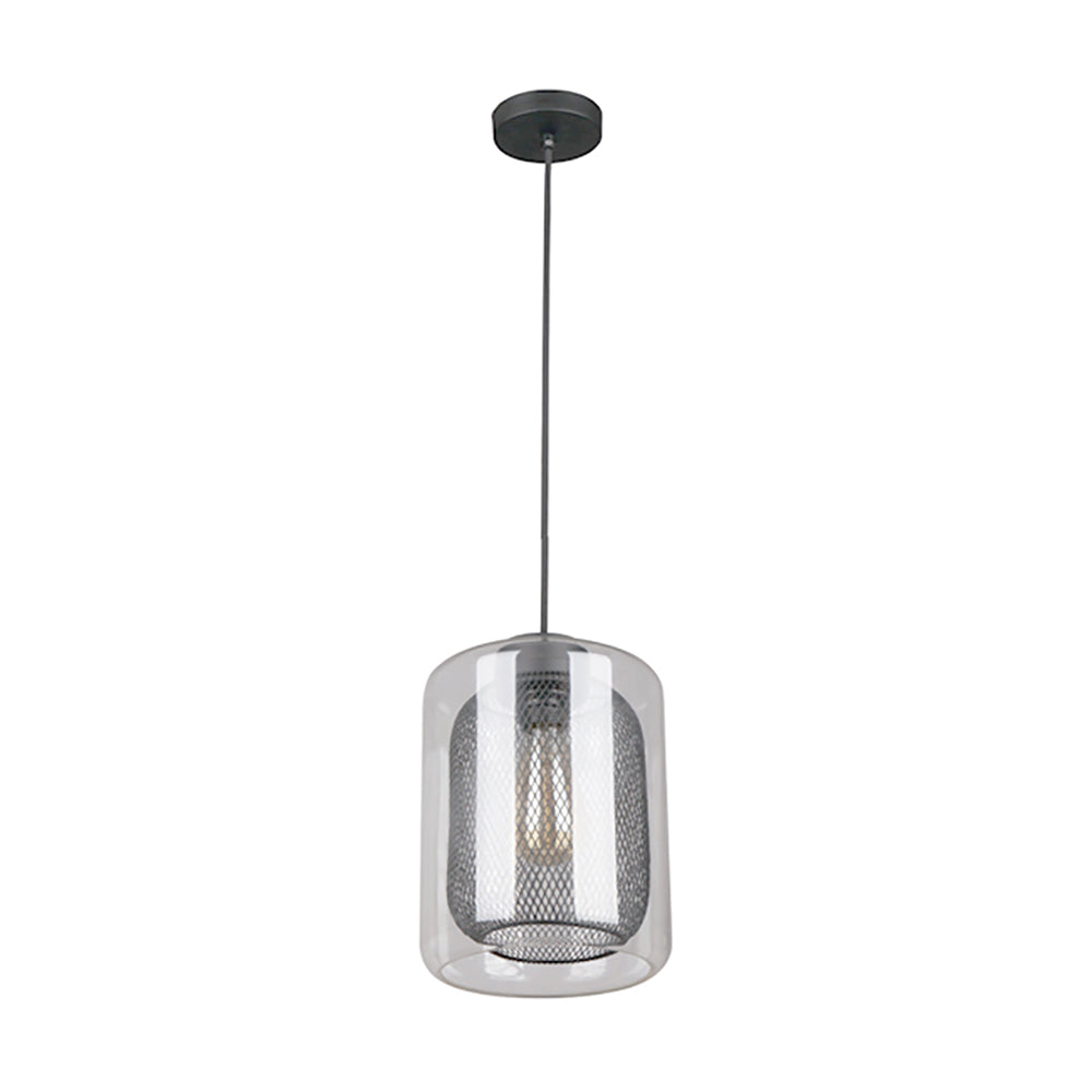 Buy Pendant Lights Australia TONO Black Internal Mesh With Clear Glass 1 Light Pendant - TONO1
