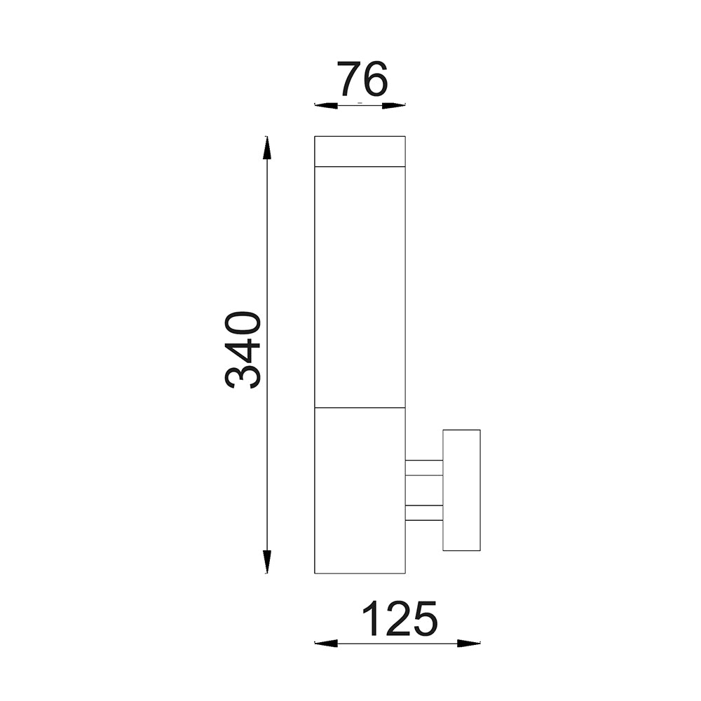 Buy Exterior Wall Lights Australia Torre Exterior Wall Light 304 Stainless Steel Black IP44 - TORRE1