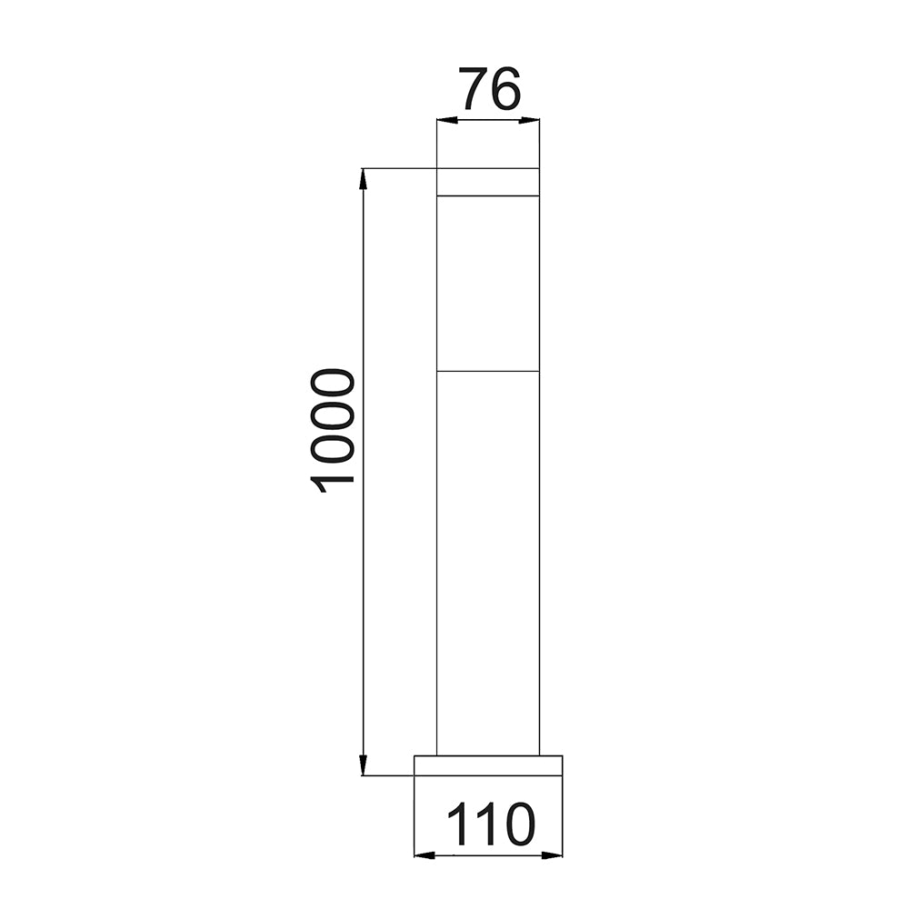Buy Bollard Lights Australia Torre Bollard Light Long 304 Stainless Steel Black IP44 - TORRE5
