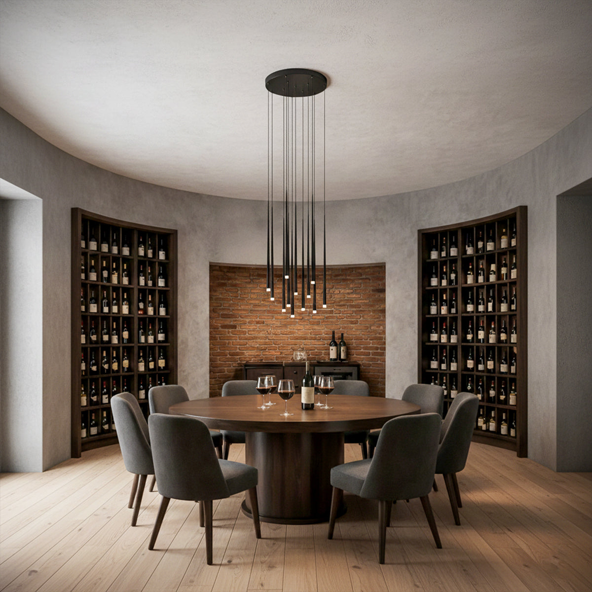 Trina LED 12 Light Pendant 26W 300K Black - TRINA PE12-BK