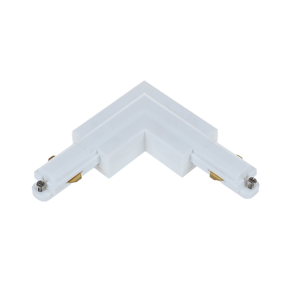 Single Circuit Tracks & Accessorie Left 3 Wire White Aluminium - TRK1WHCON3L