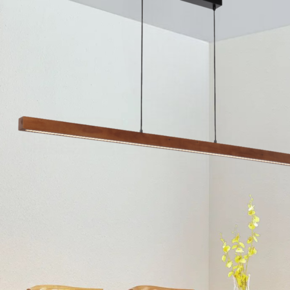 TRUSO LED Pendant Black / Walnut Iron / Wood 3CCT - TRUSO PE150-BKWL