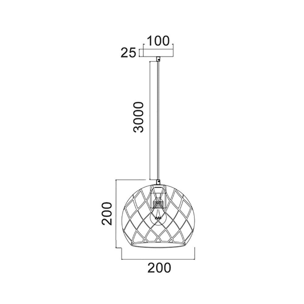 Buy Pendant Lights Australia TUILE Interior Embossed Tiled Iron 1 Light Pendant Small Black - TUILE1