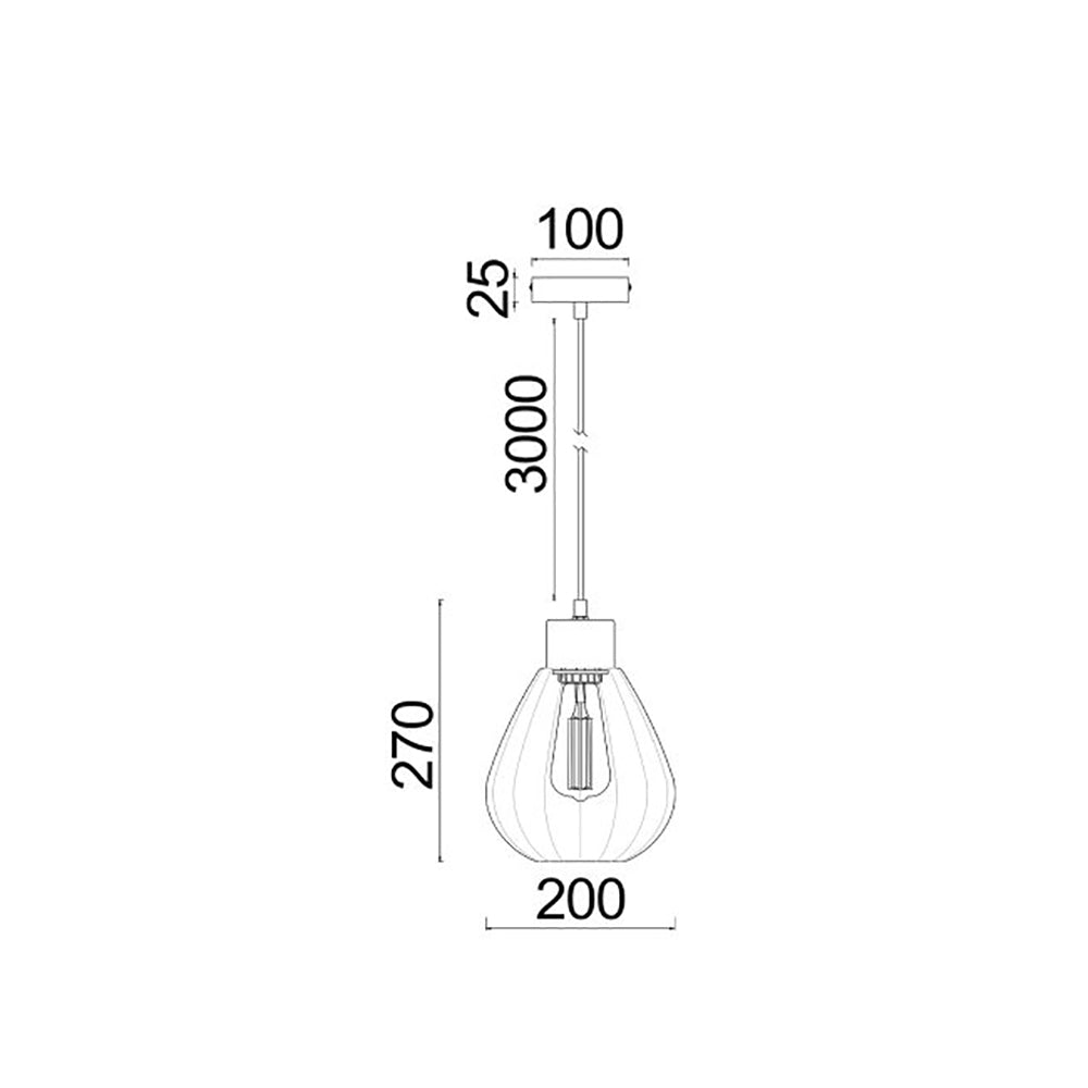 Buy Pendant Lights Australia Interior Bronze Amber Wine Glass Ribbed 1 Light Pendant - TULIP1