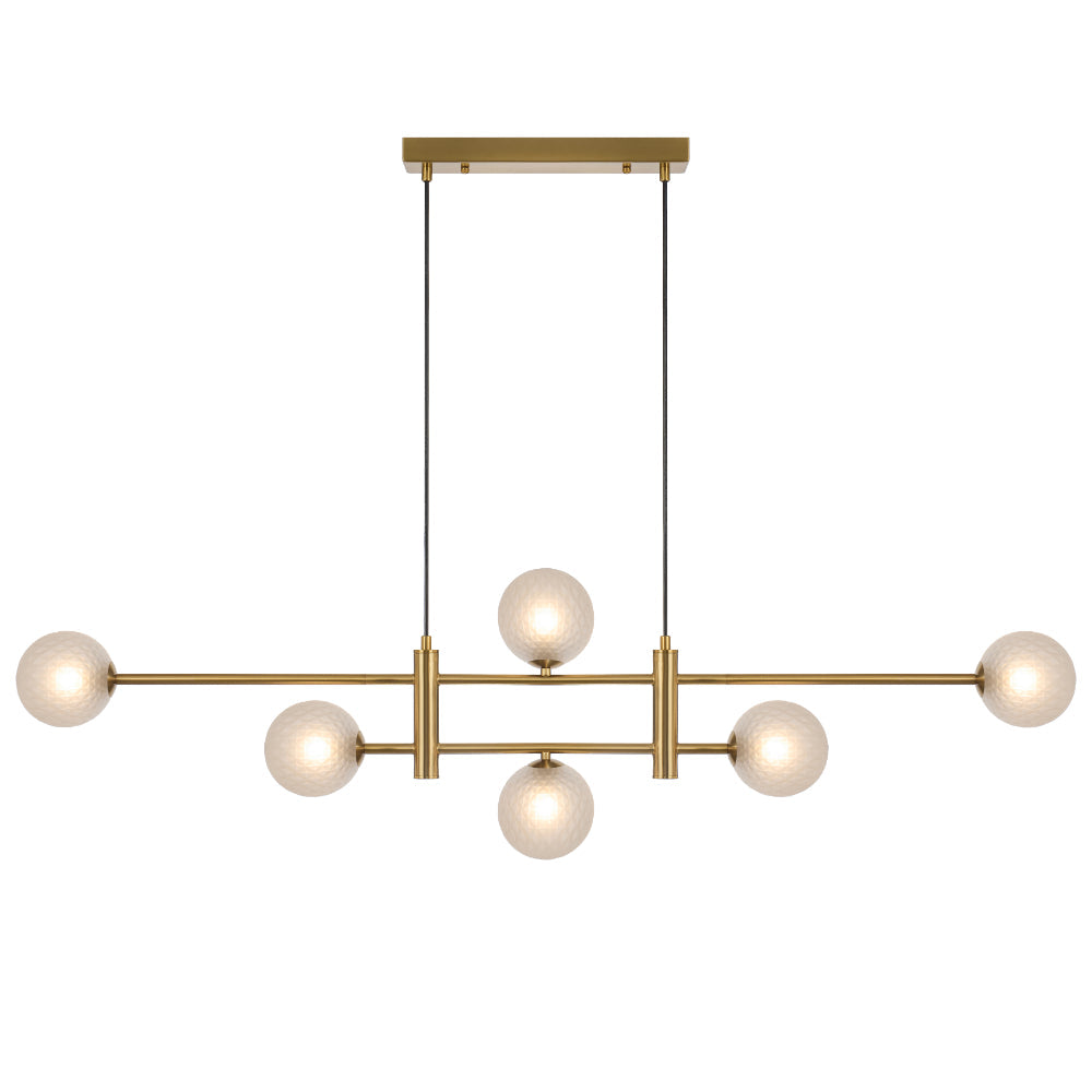 Tyson 6 Light Pendant Antique Gold & Frost Tear - TYSON PE06-AGFRT
