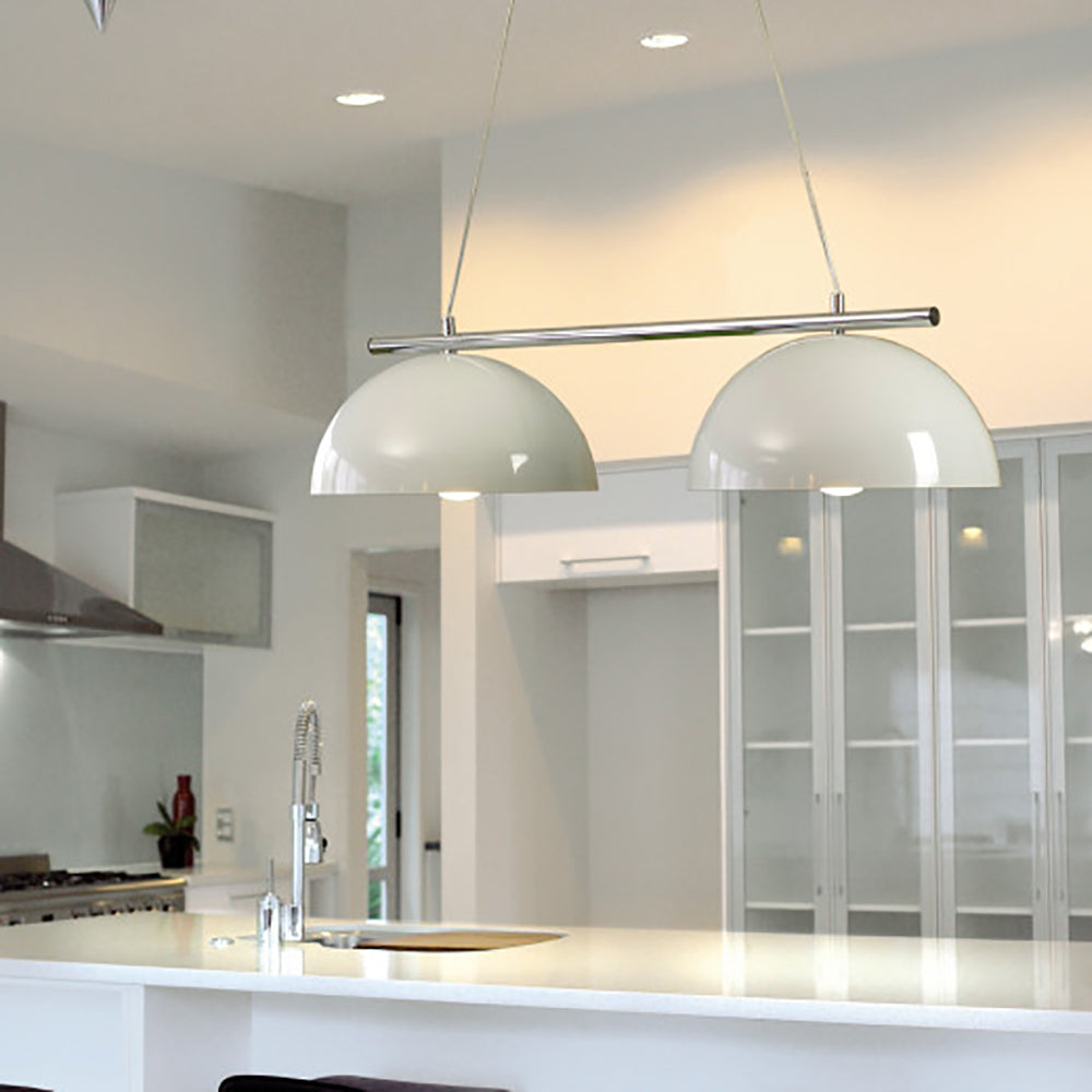 Buy Pendant Lights Australia Retro Pendant 2 Lights White / Silver - MS2400-WHSI