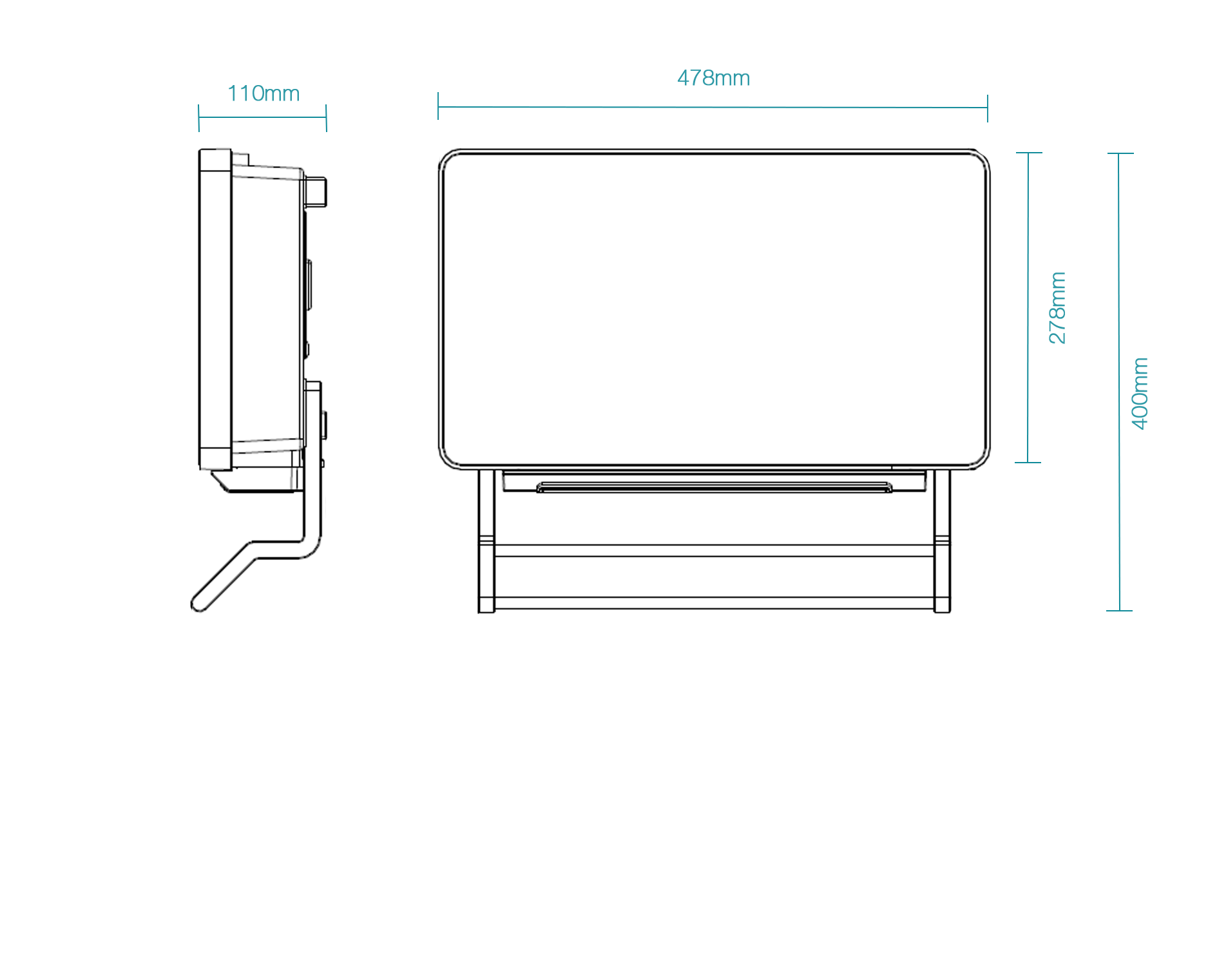Thermo Bathroom Wall Heater with Towel Rail 2200W Matt White - MBHT2200W