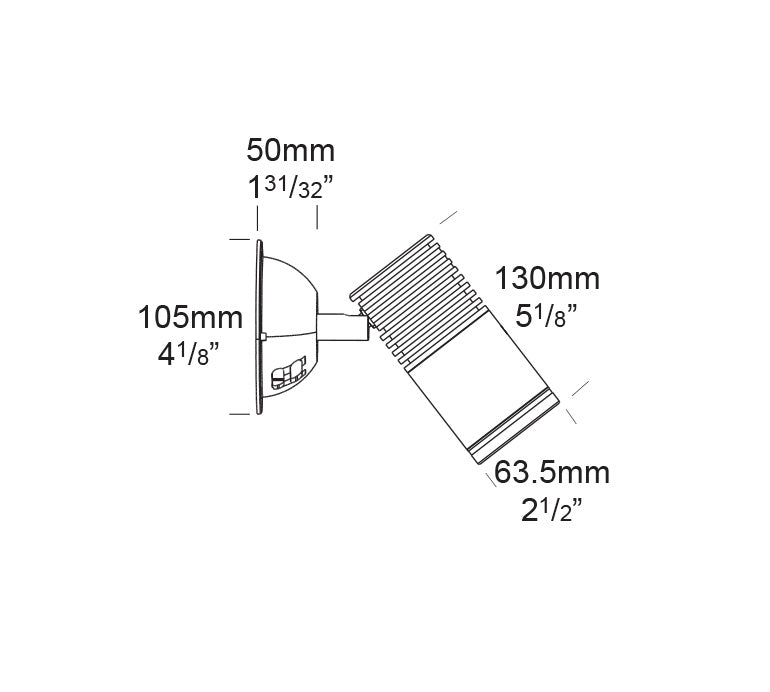 Tree Mount High Power Aluminium LED Light 12W 24V DC 3000K Black - TM/HP