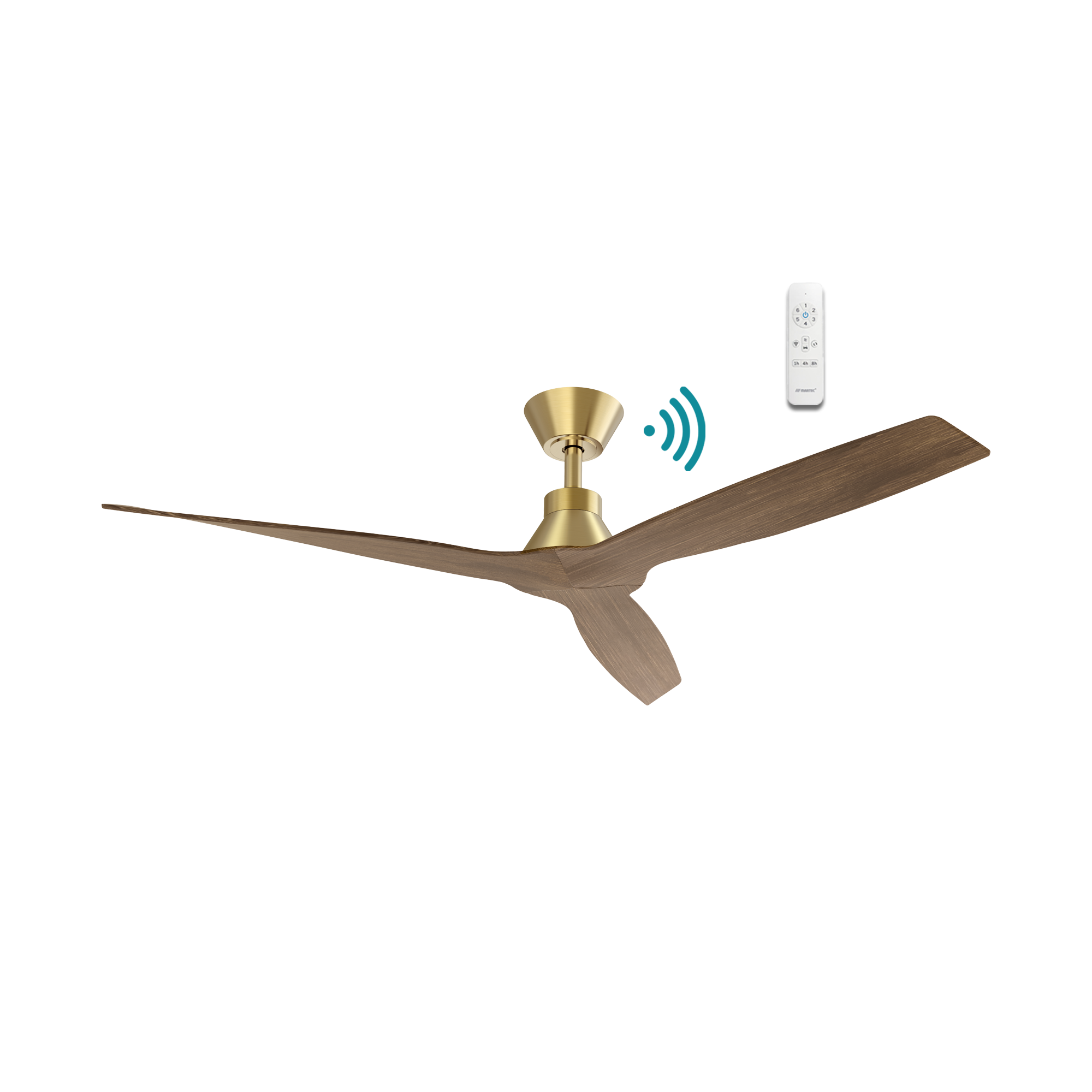 Triumph DC Ceiling Fan 52" 3 Blade Antique Bronze Walnut With WIFI Remote - MDCT133AWN