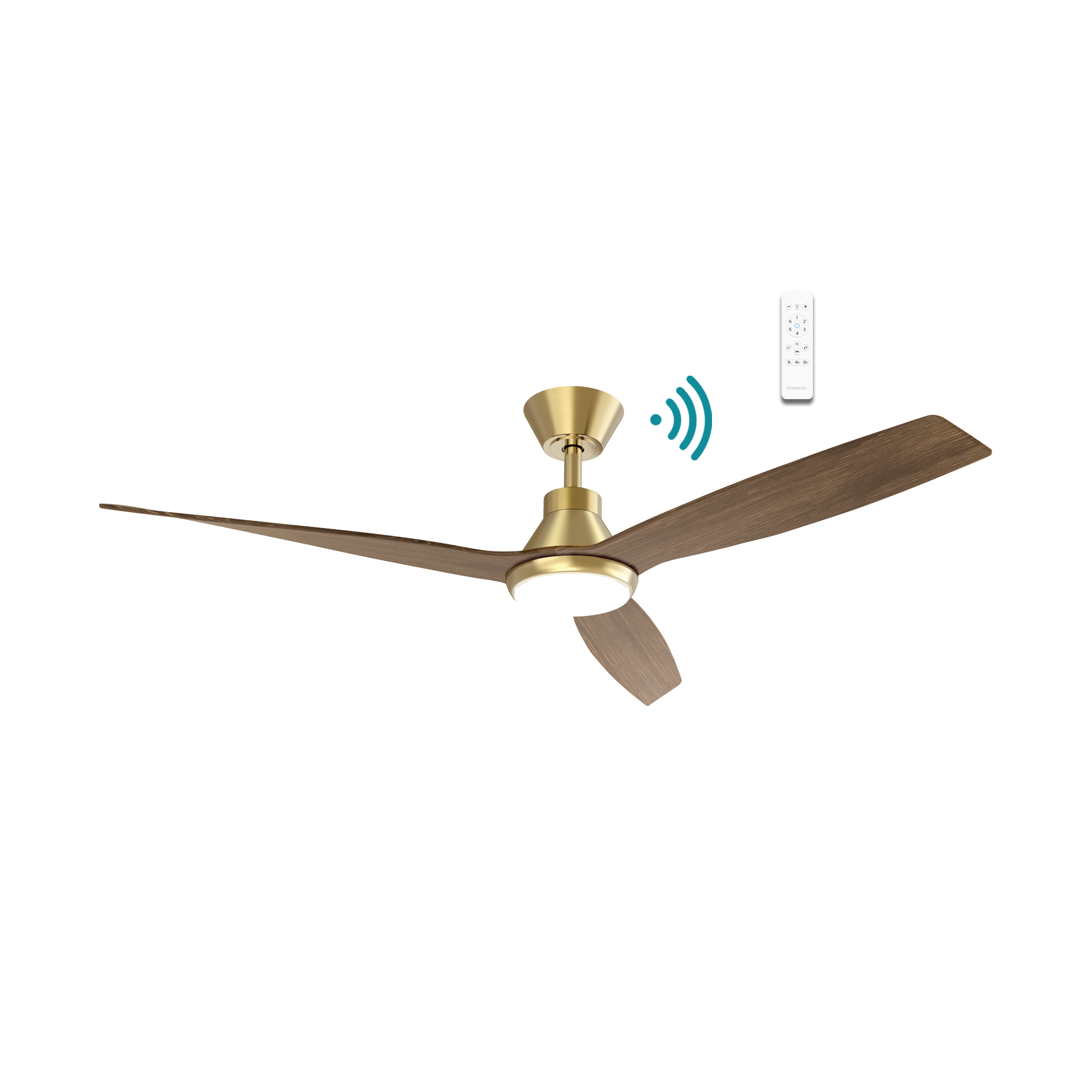 Triumph DC Ceiling Fan With LED Light 52" 3 Blade Antique Bronze Walnut With WIFI Remote - MDCT1333AWN