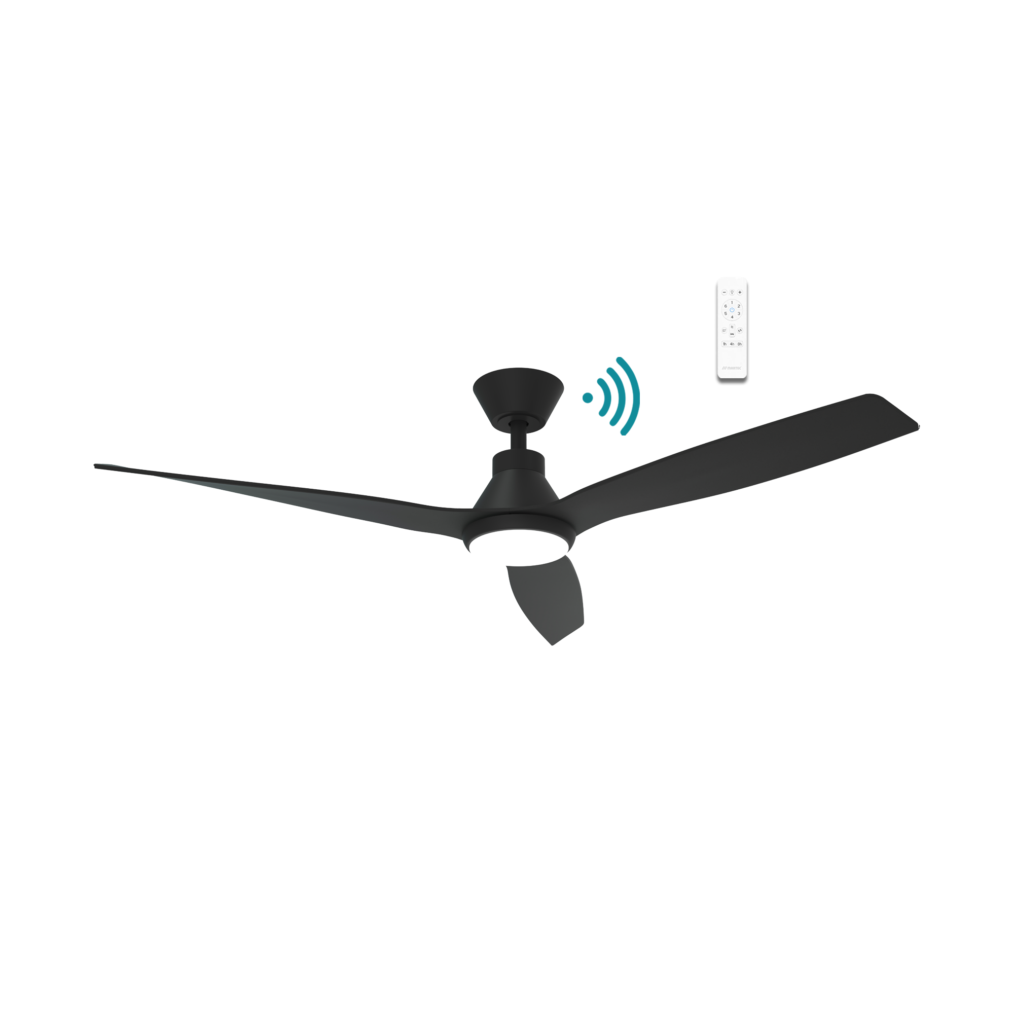 Triumph DC Ceiling Fan With LED Light 52" 3 Blade Matt Black With WIFI Remote - MDCT1333M